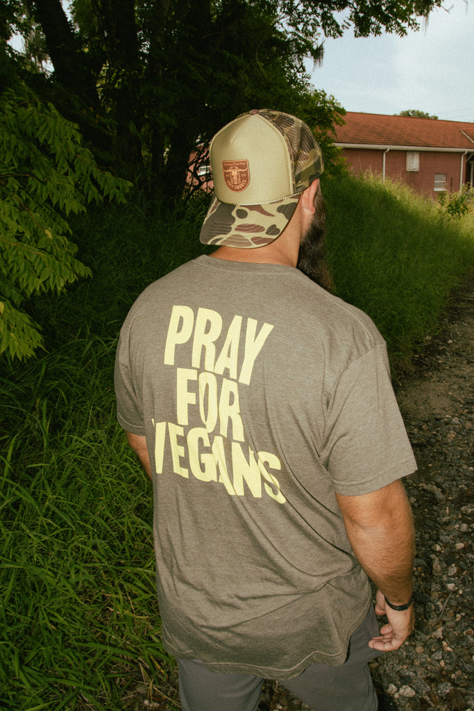 Pray For Vegans Super Soft H-Military Tee