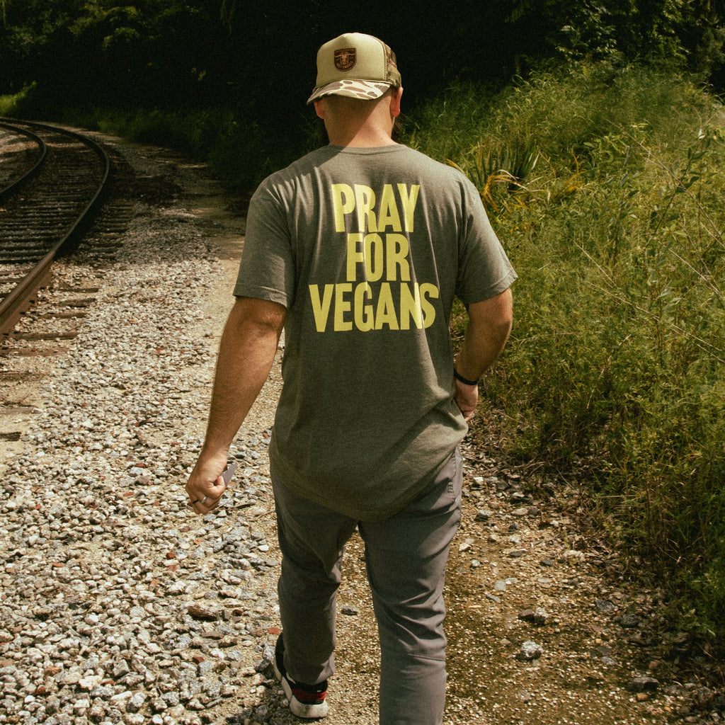 Pray For Vegans Super Soft H-Military Tee